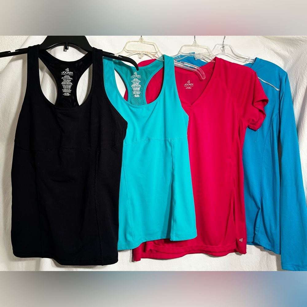 WOMENS 4 PIECE LARGE JOCKEY ACTIVEWEAR SHIRT BUNDLE